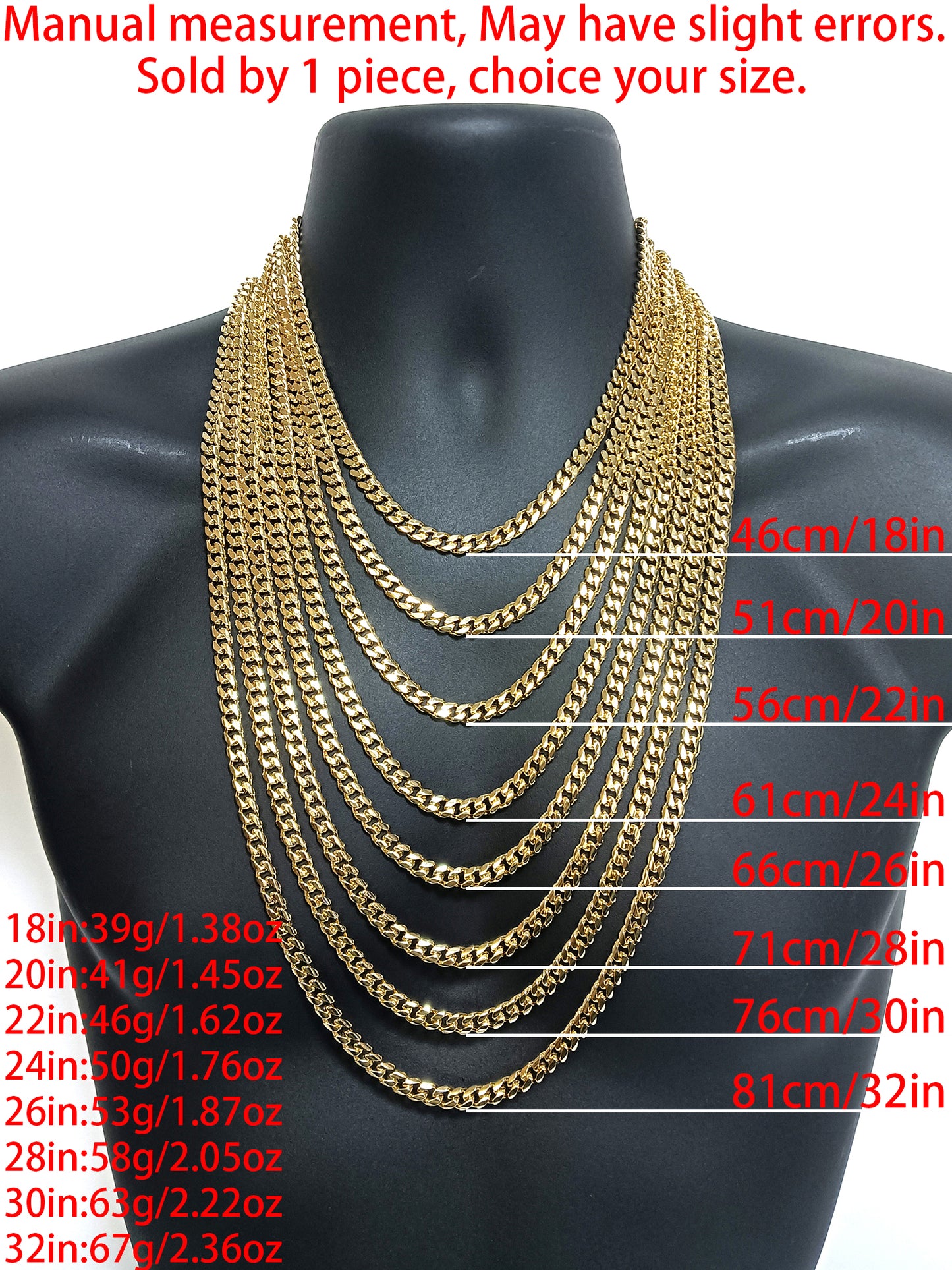 Cuban Link Chains for Men Stainless Steel Chunky Miami Curb Cuban Chain Necklace for Men