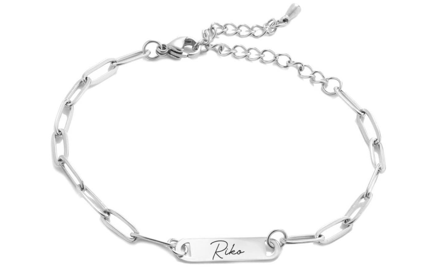 Custom Multiple Name Charm Bracelet Personalized Engraved Jewelry, Friendship Gift for Women or Mom, Couples Bracelet, Birthday or Mothers Day Gift – P-1BR-W