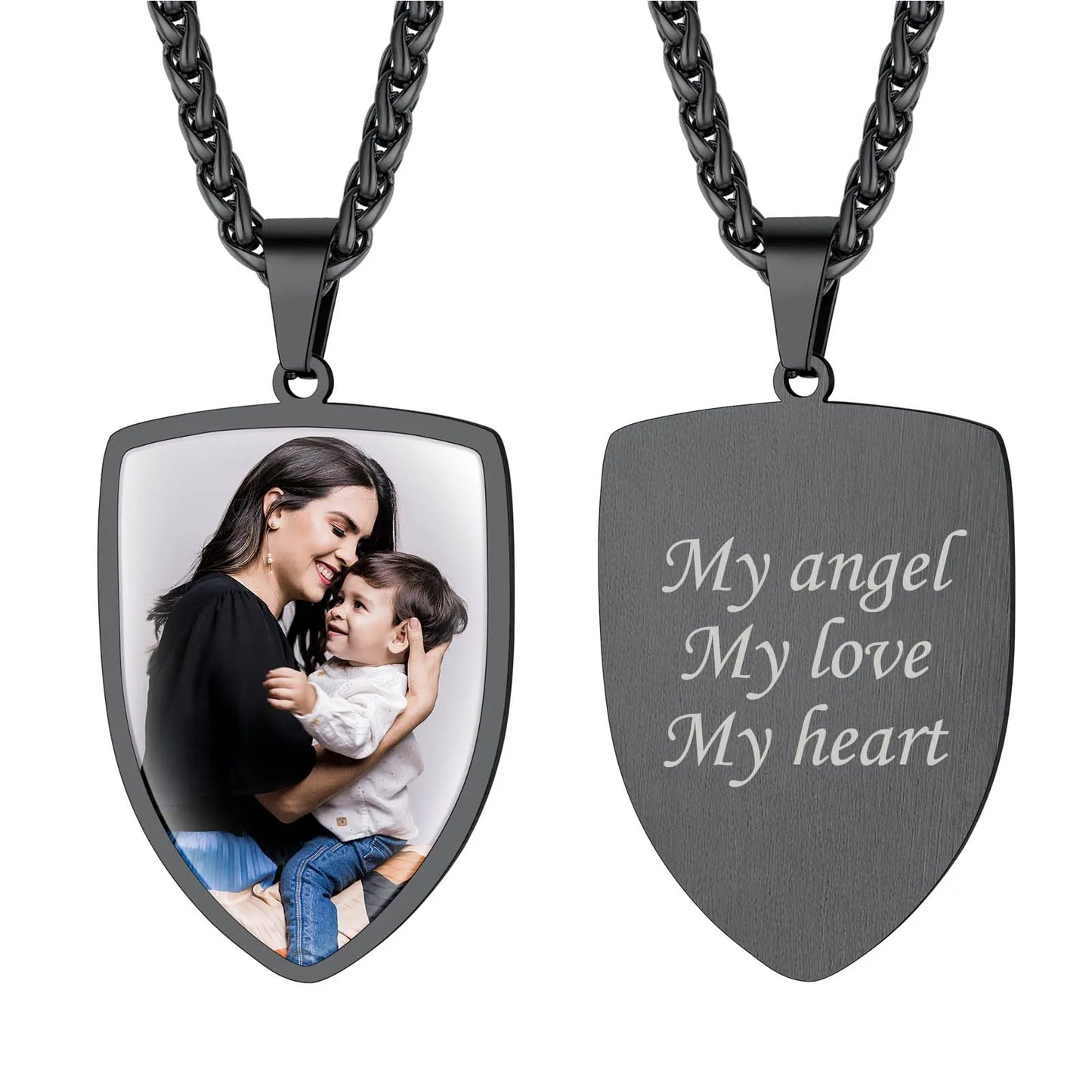 Personalized Double Photo Necklace Military Tag Men Women Stainless Steel Dog Tag ID Customizable Image Memorial Gift Jewelry