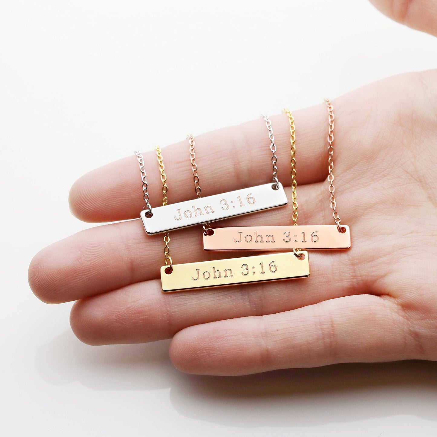 Gold Christian Bar Necklace Bible Verse Necklace Faith Necklace Sister Necklace Baptism Gift Birthday