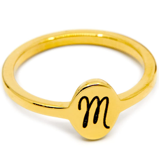 Personalized Initial Ring, Oval Initial Ring, Custom Letter Ring, Dainty Silver Ring, Dainty Silver Band, Handcrafted Letter Ring, Minimalist Silver Letter Ring, Alphabet Silver Ring, Gift Jewelry