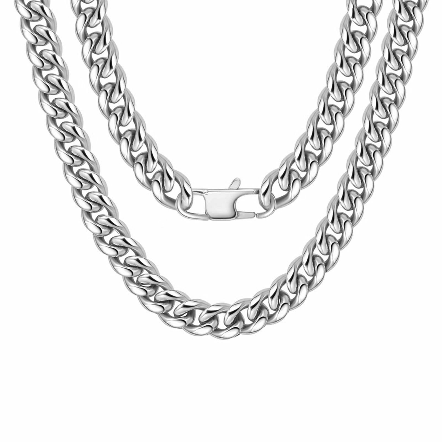 Cuban Link Chains for Men Stainless Steel Chunky Miami Curb Cuban Chain Necklace for Men