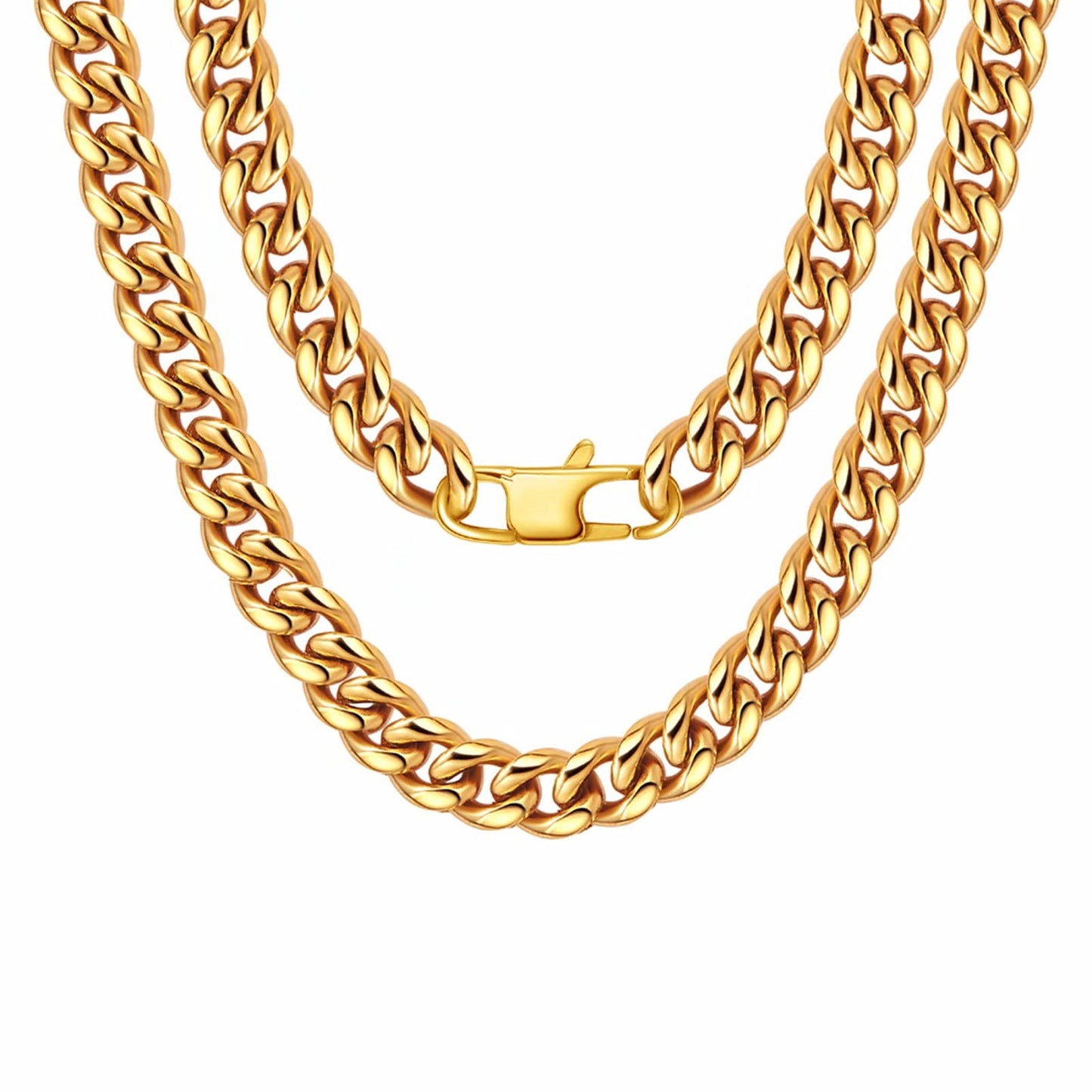Cuban Link Chains for Men Stainless Steel Chunky Miami Curb Cuban Chain Necklace for Men