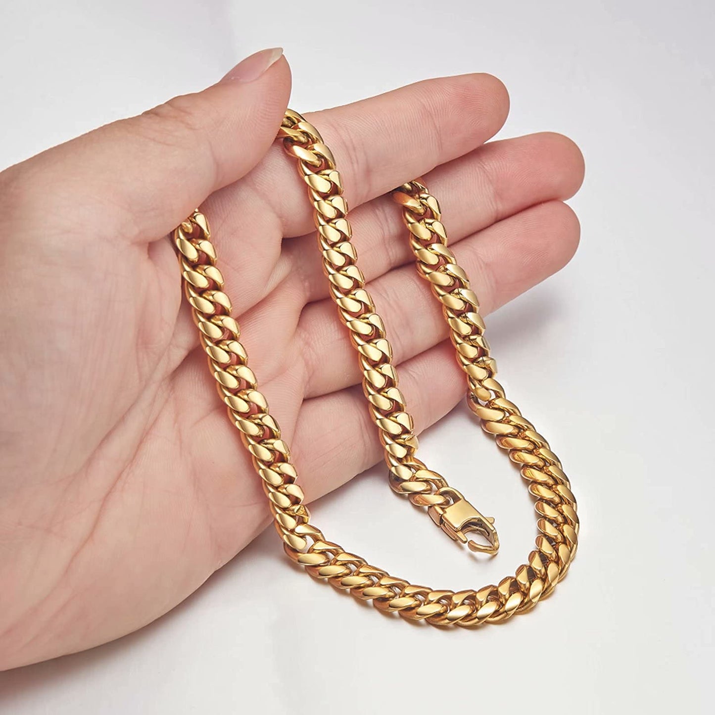 Cuban Link Chains for Men Stainless Steel Chunky Miami Curb Cuban Chain Necklace for Men