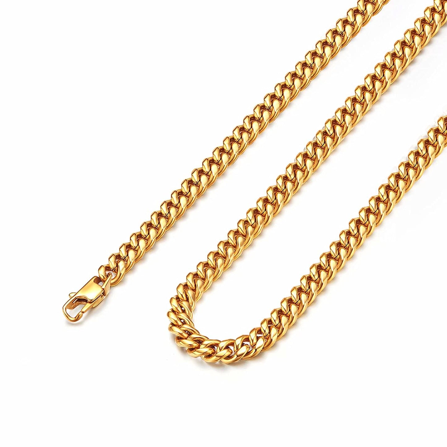 Cuban Link Chains for Men Stainless Steel Chunky Miami Curb Cuban Chain Necklace for Men